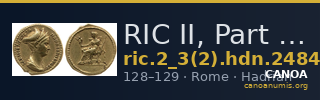 RIC II, Part 3 (second edition) Hadrian 2484 — CANOA