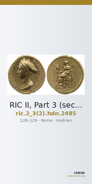 RIC II, Part 3 (second edition) Hadrian 2485 — CANOA