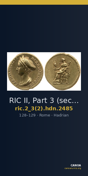 RIC II, Part 3 (second edition) Hadrian 2485 — CANOA
