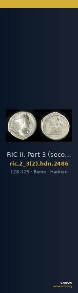 RIC II, Part 3 (second edition) Hadrian 2486 — CANOA
