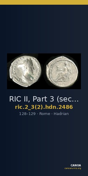 RIC II, Part 3 (second edition) Hadrian 2486 — CANOA