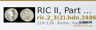 RIC II, Part 3 (second edition) Hadrian 2486 — CANOA