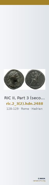 RIC II, Part 3 (second edition) Hadrian 2488 — CANOA