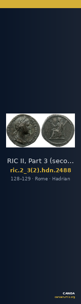 RIC II, Part 3 (second edition) Hadrian 2488 — CANOA