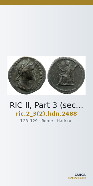 RIC II, Part 3 (second edition) Hadrian 2488 — CANOA