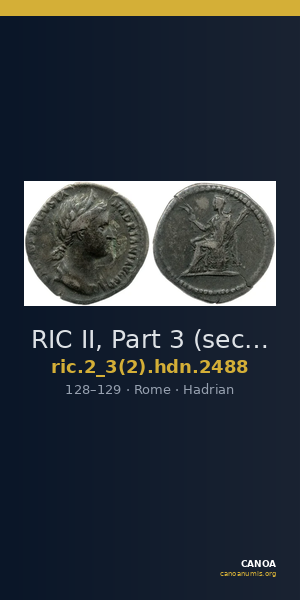RIC II, Part 3 (second edition) Hadrian 2488 — CANOA