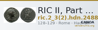 RIC II, Part 3 (second edition) Hadrian 2488 — CANOA