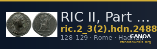 RIC II, Part 3 (second edition) Hadrian 2488 — CANOA