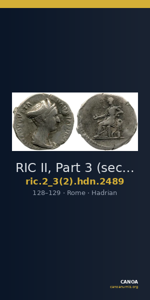RIC II, Part 3 (second edition) Hadrian 2489 — CANOA