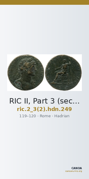 RIC II, Part 3 (second edition) Hadrian 249 — CANOA