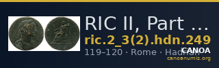 RIC II, Part 3 (second edition) Hadrian 249 — CANOA