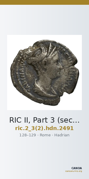 RIC II, Part 3 (second edition) Hadrian 2491 — CANOA