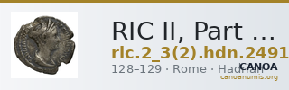 RIC II, Part 3 (second edition) Hadrian 2491 — CANOA
