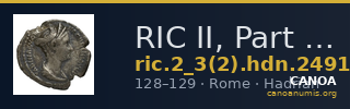 RIC II, Part 3 (second edition) Hadrian 2491 — CANOA