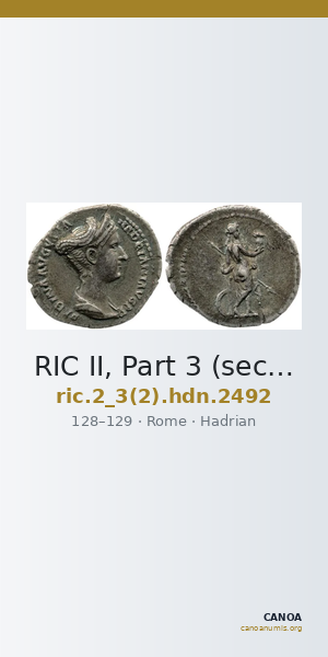 RIC II, Part 3 (second edition) Hadrian 2492 — CANOA