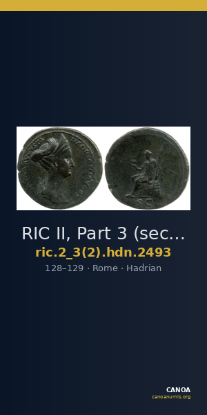 RIC II, Part 3 (second edition) Hadrian 2493 — CANOA