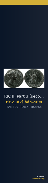 RIC II, Part 3 (second edition) Hadrian 2494 — CANOA
