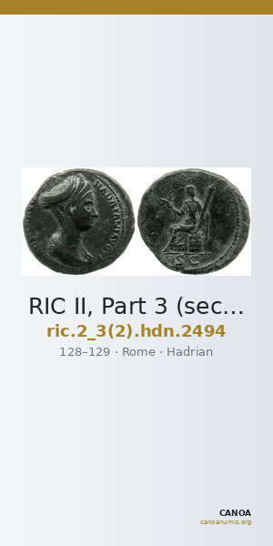 RIC II, Part 3 (second edition) Hadrian 2494 — CANOA