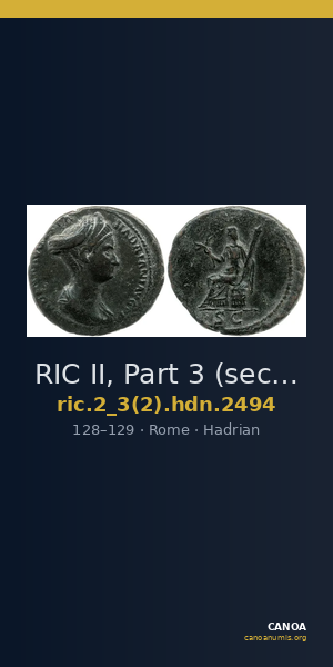 RIC II, Part 3 (second edition) Hadrian 2494 — CANOA