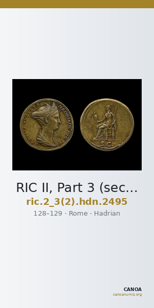 RIC II, Part 3 (second edition) Hadrian 2495 — CANOA