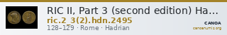 RIC II, Part 3 (second edition) Hadrian 2495 — CANOA