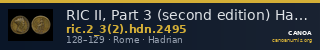 RIC II, Part 3 (second edition) Hadrian 2495 — CANOA
