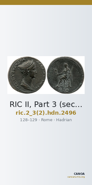 RIC II, Part 3 (second edition) Hadrian 2496 — CANOA