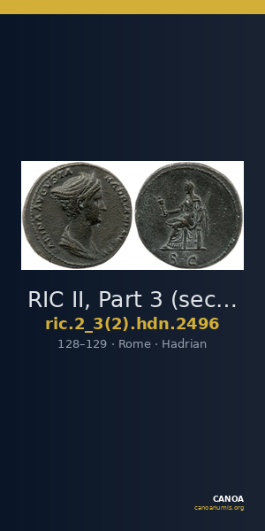 RIC II, Part 3 (second edition) Hadrian 2496 — CANOA