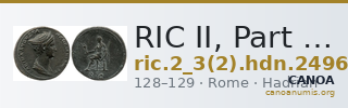 RIC II, Part 3 (second edition) Hadrian 2496 — CANOA