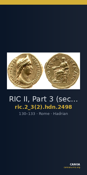RIC II, Part 3 (second edition) Hadrian 2498 — CANOA