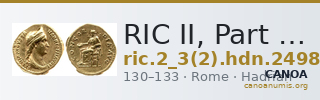 RIC II, Part 3 (second edition) Hadrian 2498 — CANOA