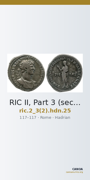 RIC II, Part 3 (second edition) Hadrian 25 — CANOA