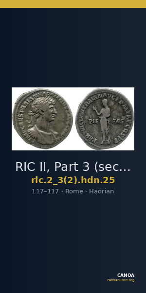 RIC II, Part 3 (second edition) Hadrian 25 — CANOA