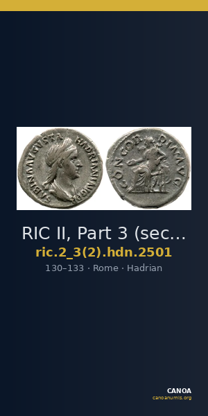 RIC II, Part 3 (second edition) Hadrian 2501 — CANOA