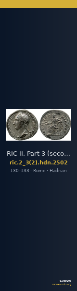 RIC II, Part 3 (second edition) Hadrian 2502 — CANOA