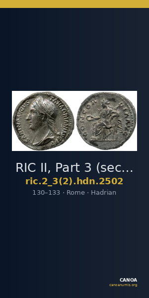 RIC II, Part 3 (second edition) Hadrian 2502 — CANOA