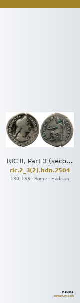 RIC II, Part 3 (second edition) Hadrian 2504 — CANOA