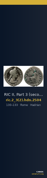 RIC II, Part 3 (second edition) Hadrian 2504 — CANOA