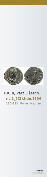 RIC II, Part 3 (second edition) Hadrian 2506 — CANOA