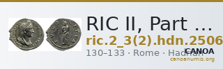 RIC II, Part 3 (second edition) Hadrian 2506 — CANOA