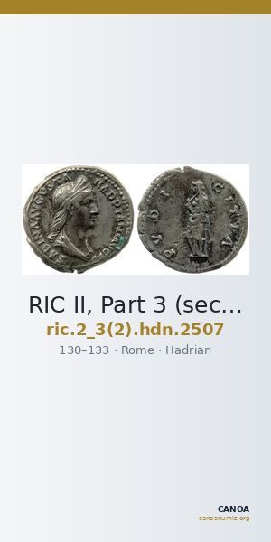 RIC II, Part 3 (second edition) Hadrian 2507 — CANOA