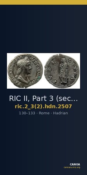 RIC II, Part 3 (second edition) Hadrian 2507 — CANOA