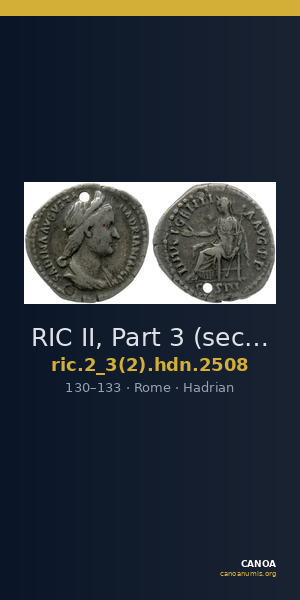 RIC II, Part 3 (second edition) Hadrian 2508 — CANOA
