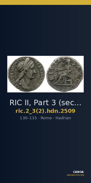 RIC II, Part 3 (second edition) Hadrian 2509 — CANOA