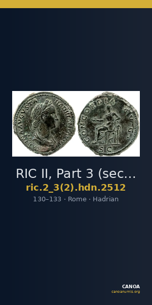 RIC II, Part 3 (second edition) Hadrian 2512 — CANOA