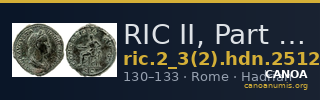 RIC II, Part 3 (second edition) Hadrian 2512 — CANOA