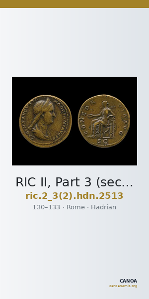 RIC II, Part 3 (second edition) Hadrian 2513 — CANOA