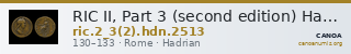 RIC II, Part 3 (second edition) Hadrian 2513 — CANOA