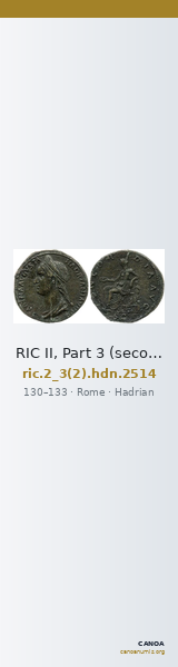 RIC II, Part 3 (second edition) Hadrian 2514 — CANOA