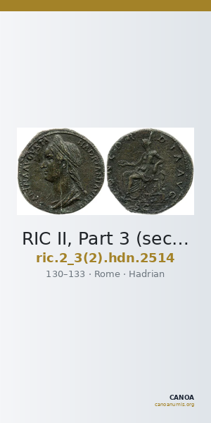 RIC II, Part 3 (second edition) Hadrian 2514 — CANOA